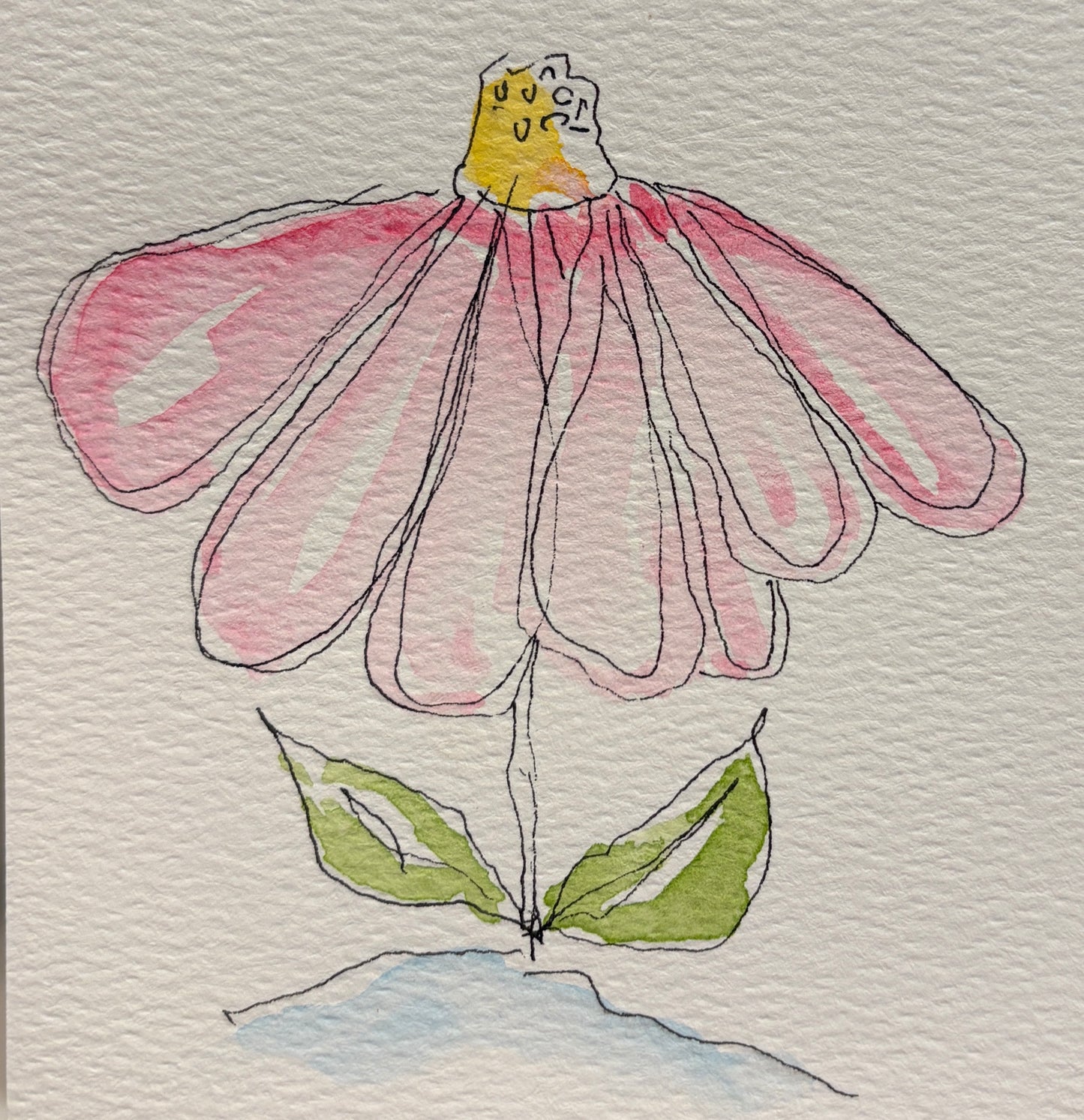 Yellow Daffodils, original mini watercolor by Lynnie Broos Art