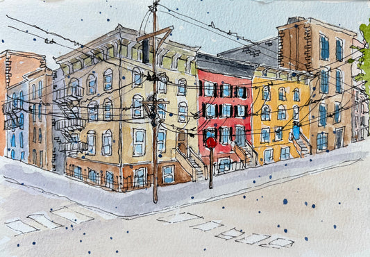 Brooklyn Style, original watercolor by Lynnie Broos Art