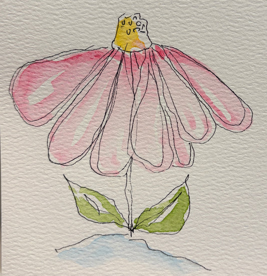 Yellow Daffodils, original mini watercolor by Lynnie Broos Art