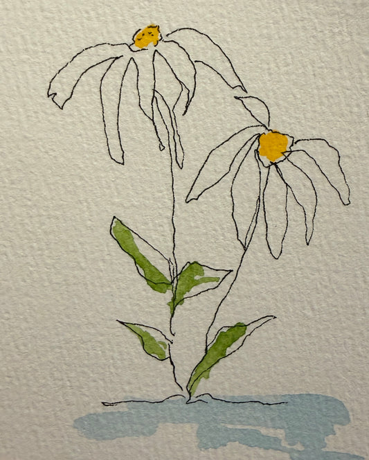 Yellow Orchid II, original mini watercolor by Lynnie Broos Art