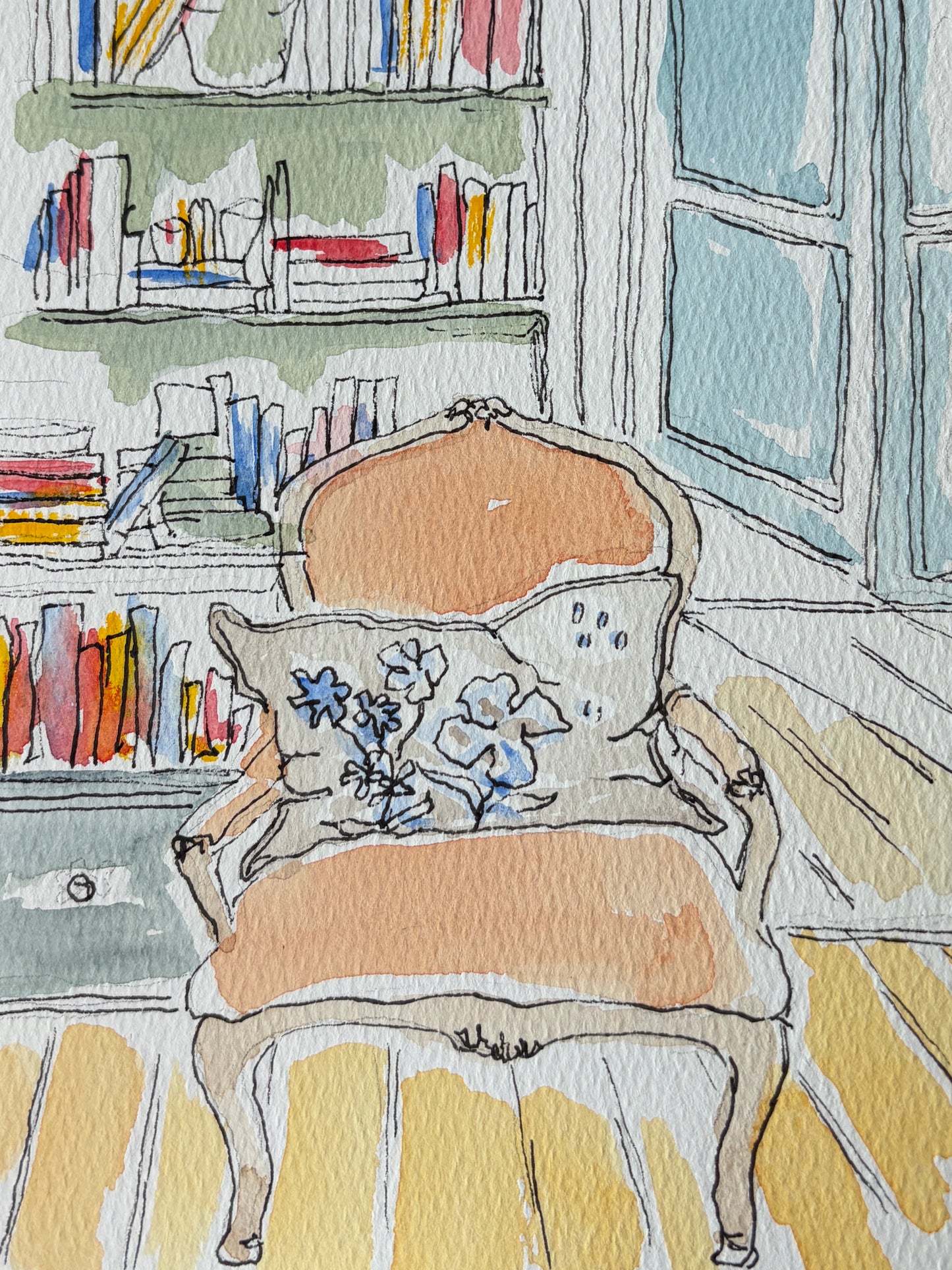 Chicks, Chairs and Libraries - Step 2: ink for structure