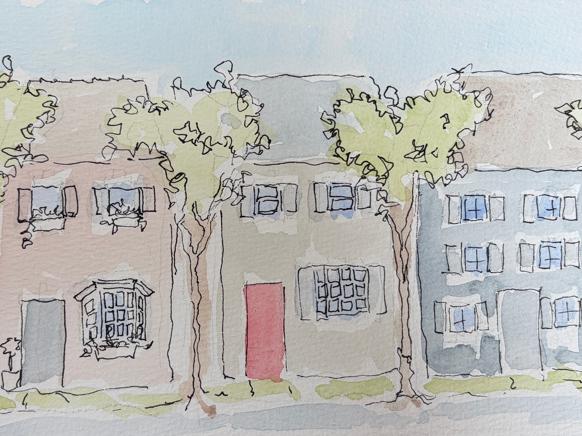Funky Trees - Step 2: add waterproof ink