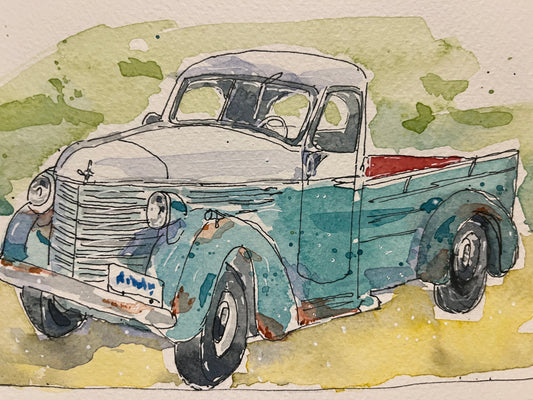 Vintage and Cool, original watercolor by Lynnie Broos Art