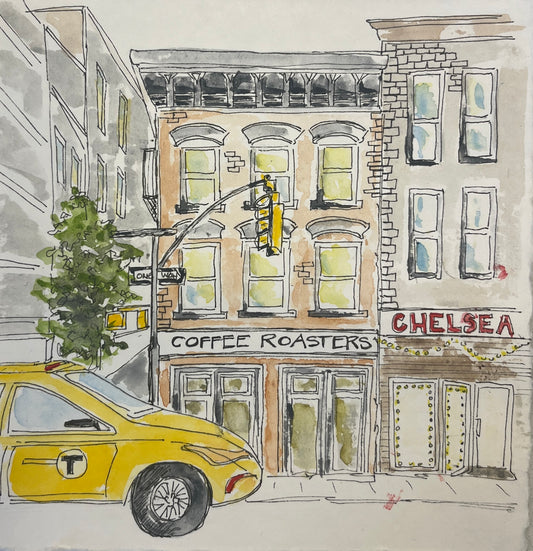 Spec of NYC, original watercolor by Lynnie Broos Art