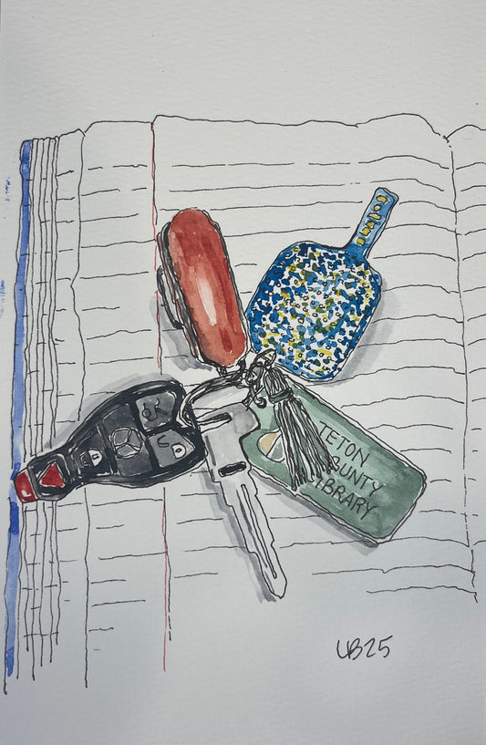 Lost Keys, original watercolor by Lynnie Broos Art