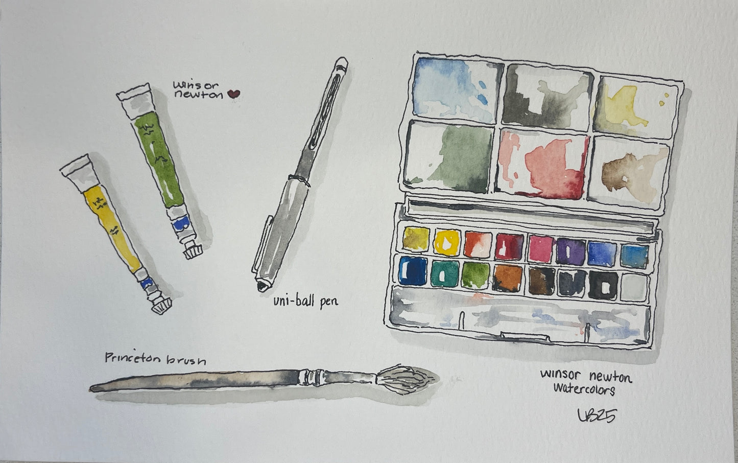 Artist's Love, original watercolor by Lynnie Broos Art
