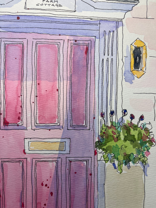 Pink Door in Shadow