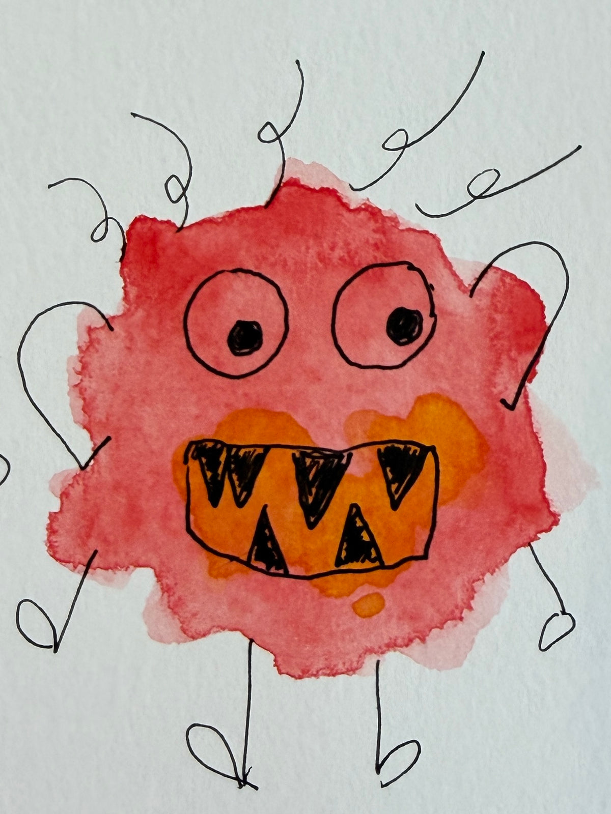 Wobbly Blob Monsters: Printable Kids Watercolor Lesson (Ages 6-10)
